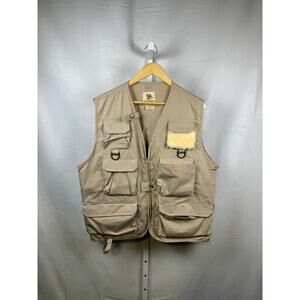 Vintage Sportfisher Fly Fishing Vest Men's Size Large/ XL Tan